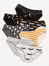 Halloween-Print Bikini Underwear 7-Pack for Girls