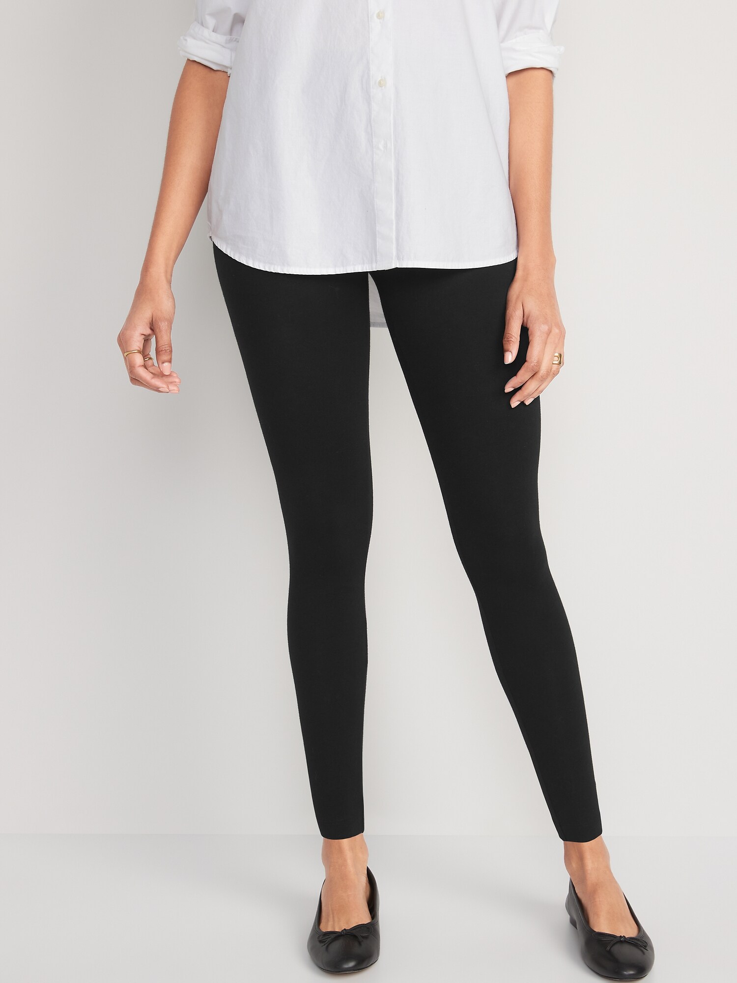 Женские леггинсы Old Navy High-Waisted Fashion Layering Leggings 3-Pack, цвет: Чёрный — фото 3