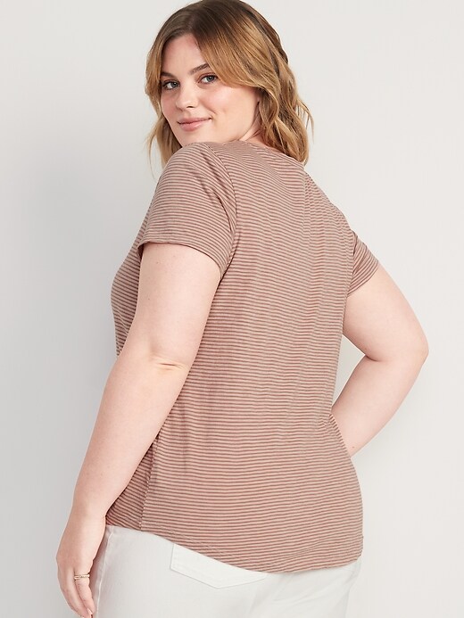 Image number 8 showing, Short-Sleeve EveryWear Striped Slub-Knit T-Shirt for Women