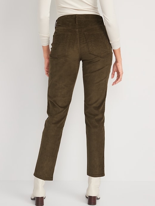 Image number 2 showing, High-Waisted O.G. Straight Corduroy Ankle Pants for Women