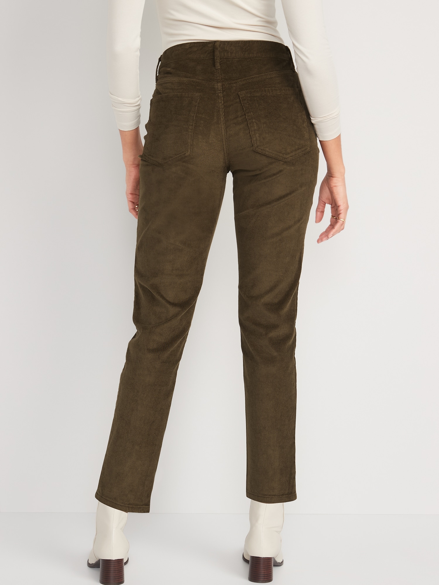 High-Waisted OG Straight Corduroy Ankle Pants for Women