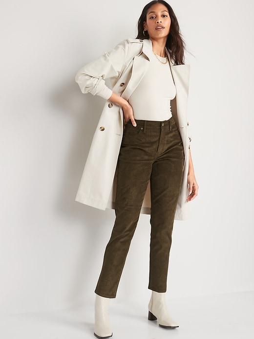 Image number 3 showing, High-Waisted O.G. Straight Corduroy Ankle Pants for Women