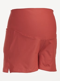 Maternity Rollover-Waist PowerSoft Shorts -- 3-inch inseam