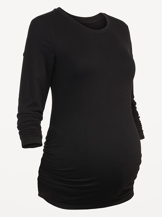 Image number 4 showing, Maternity EveryWear Long-Sleeve Crew-Neck T-Shirt