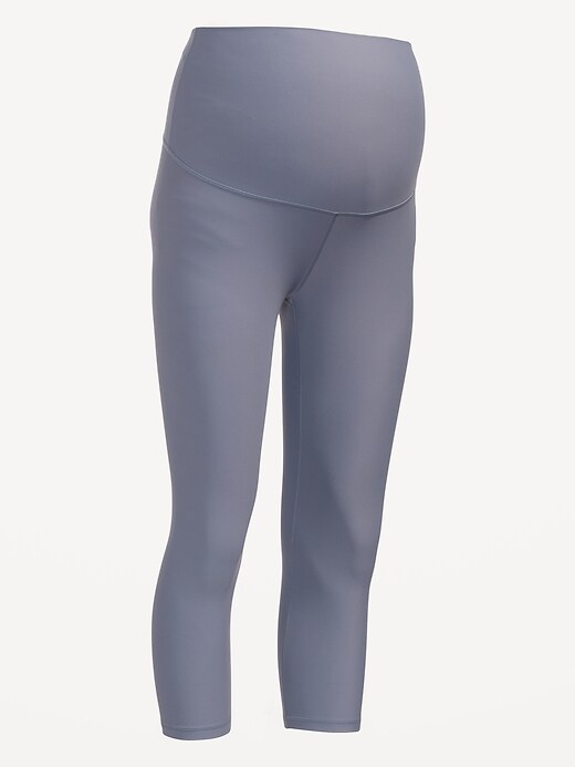 Image number 4 showing, Maternity Full Panel PowerSoft Crop Leggings