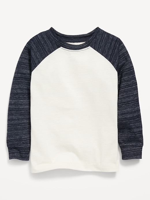 View large product image 1 of 1. Color-Blocked Raglan-Sleeve T-Shirt for Toddler Boys