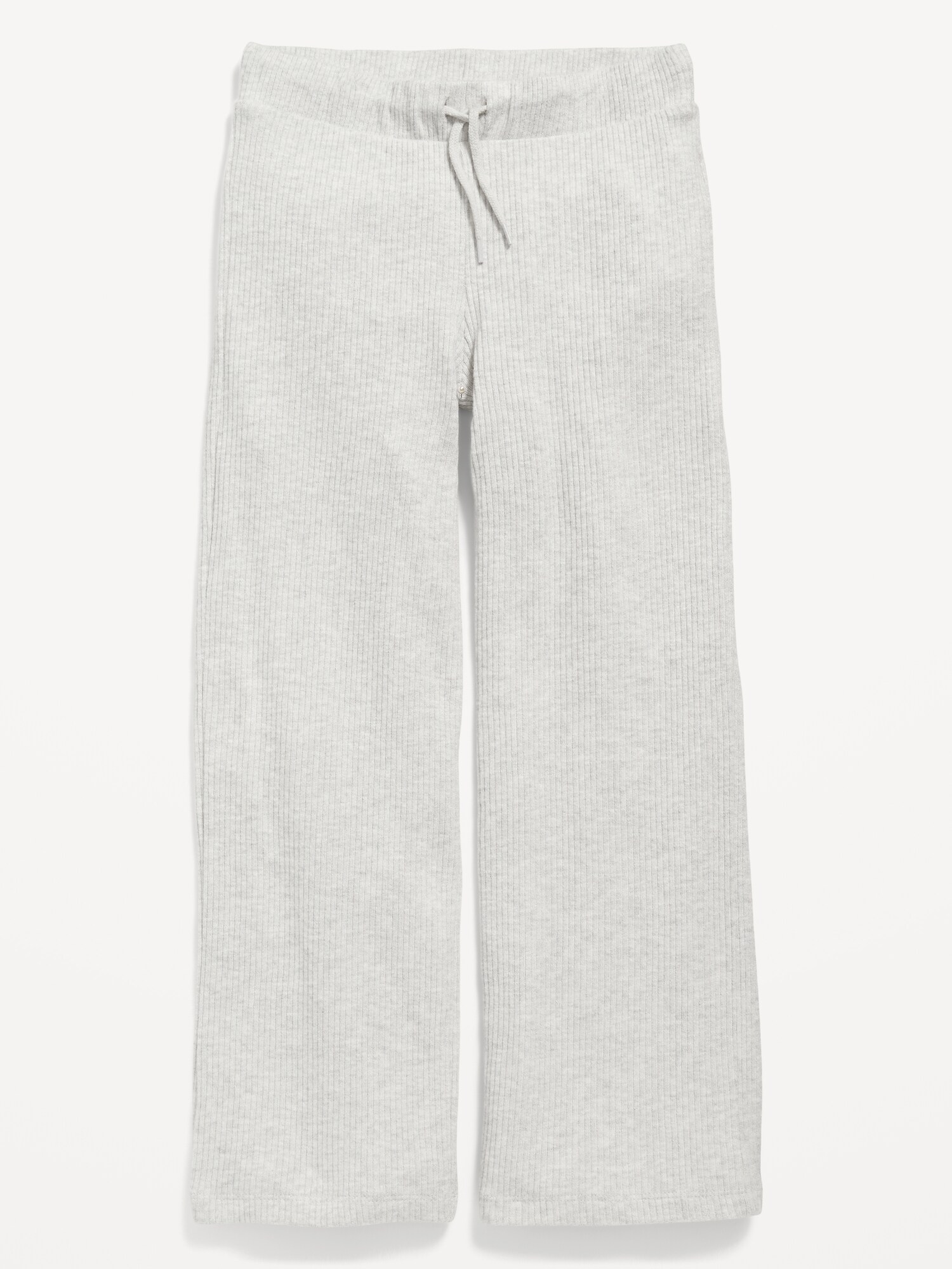 Cozy Rib-Knit High-Waisted Wide-Leg Pants for Girls