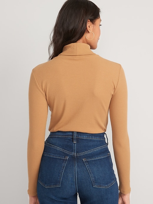 Image number 2 showing, Rib-Knit Turtleneck Top for Women
