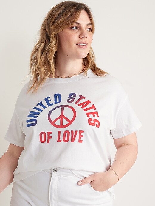 Image number 6 showing, Loose "United States of Love" Easy T-Shirt for Women