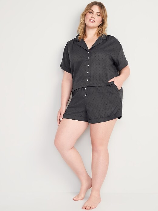 Image number 7 showing, Textured-Clip-Dot Pajama Shorts Set