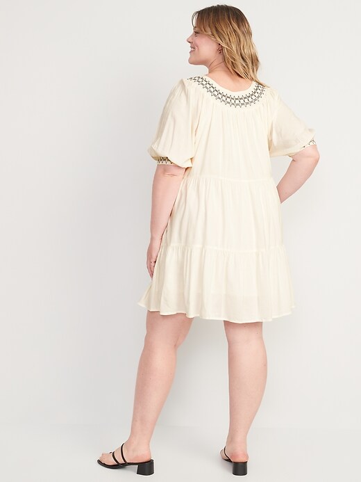 old navy embroidered mini swing dress Old Navy Dress Long Sleeve Embroidered Smocked Mini Swing Women's Size Large