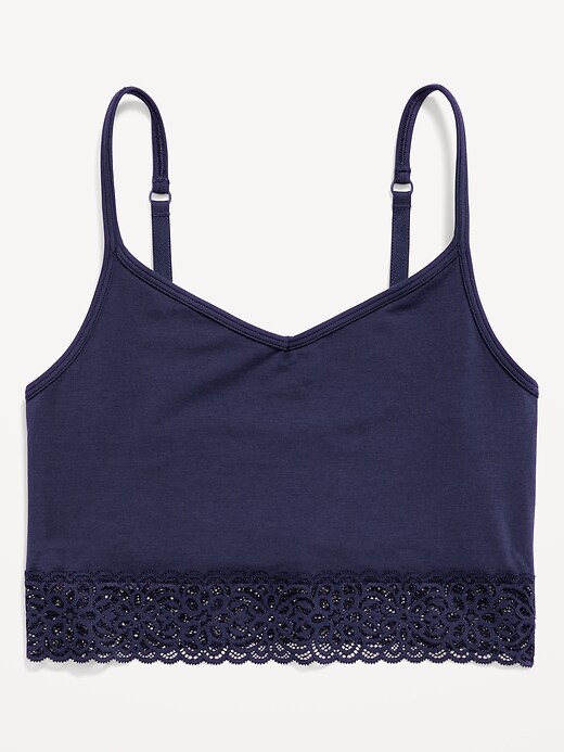 Old Navy Supima® Cotton-Blend Lace-Trim Cami Bra for Women. 1