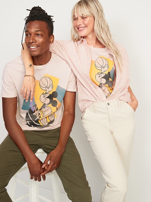 View large product image 2 of 3. Disney© Mickey Mouse Basketball Gender-Neutral T-Shirt for Adults