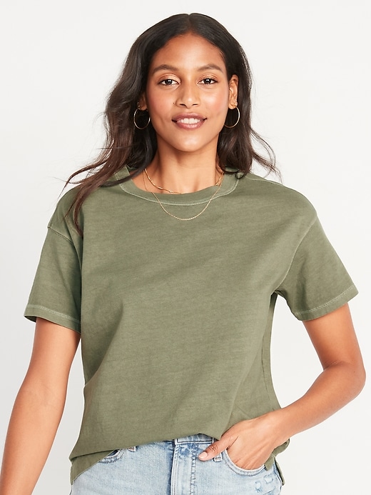 Image number 1 showing, Short-Sleeve Vintage Easy T-Shirt for Women