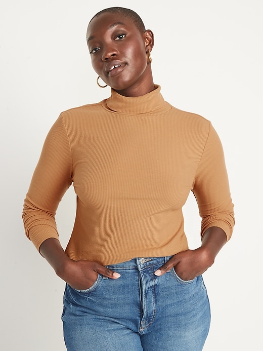 Image number 5 showing, Rib-Knit Turtleneck Top for Women