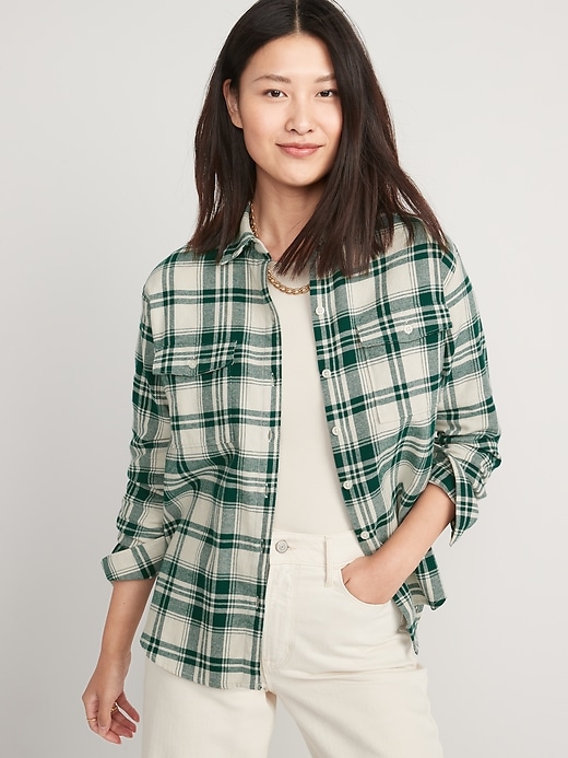 NFL Dallas Women's Long Sleeve Flannel Boyfriend Shirt