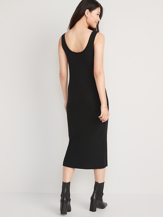 Image number 2 showing, Fitted Rib-Knit Midi Tank Sweater Dress