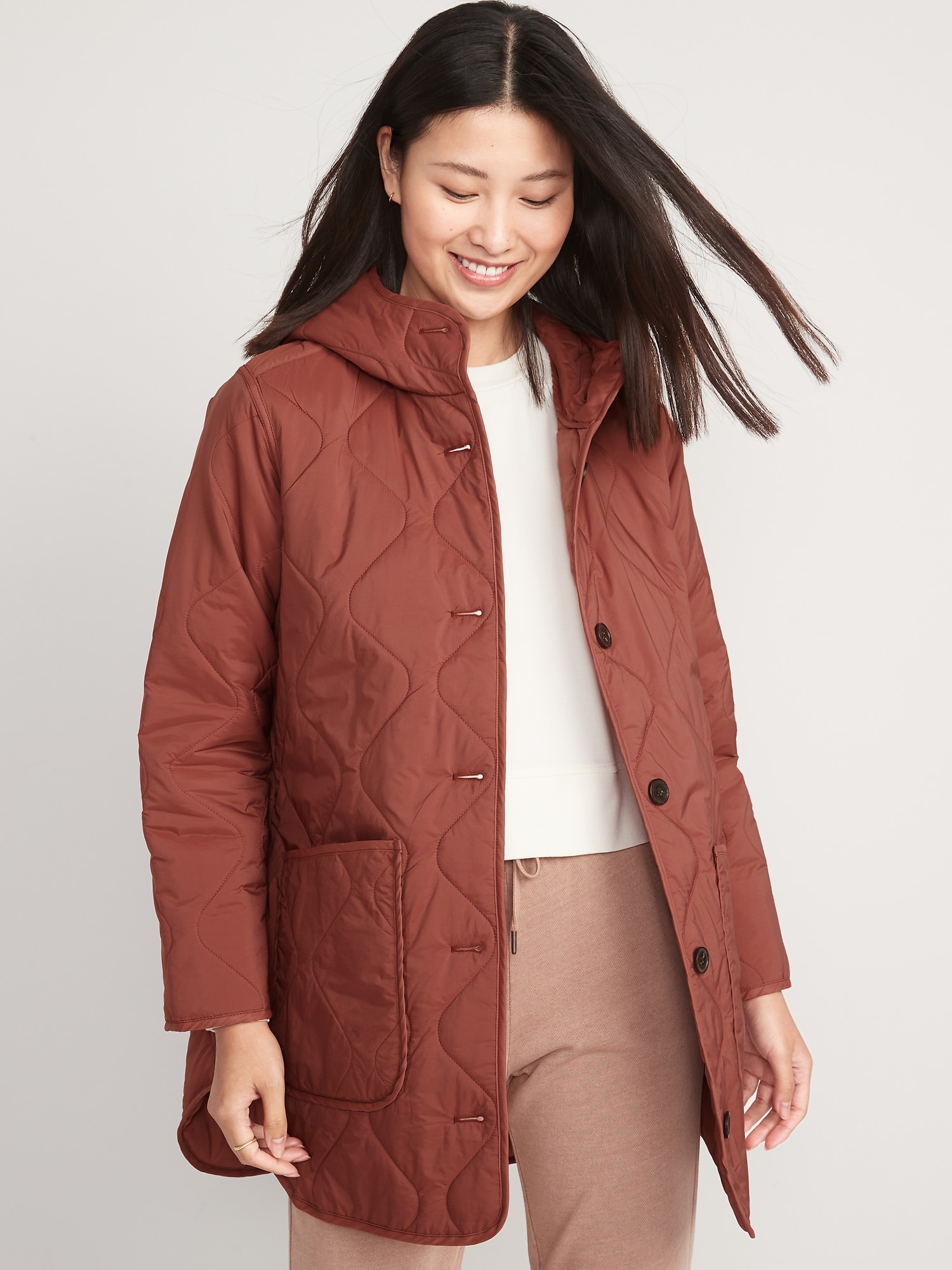 Hooded Quilted Utility Coat for Women | Old Navy