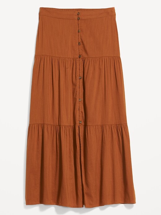 Image number 4 showing, Tiered Button-Front Maxi Skirt for Women