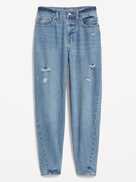 Image number 4 showing, Extra High-Waisted Ripped Non-Stretch Balloon Jeans