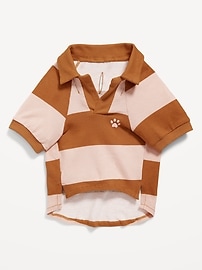 Striped Jersey-Knit Polo Shirt for Pets