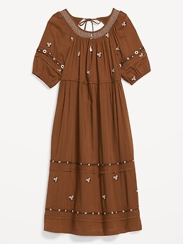 Elegant Embroidered Short-Sleeve Dress – luresy