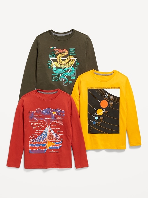 Long-Sleeve Graphic T-Shirt 3-Pack for Boys
