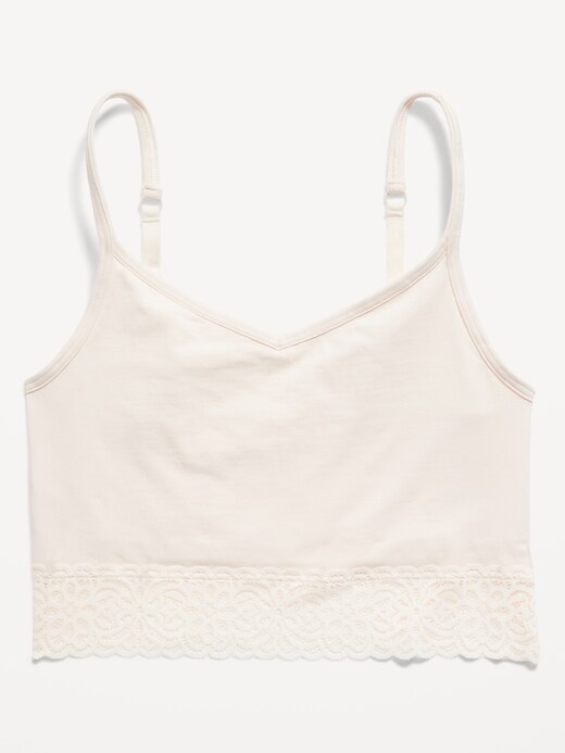 Old Navy Supima® Cotton-Blend Lace-Trim Cami Bra for Women. 1