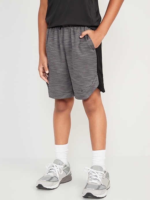 Two-Tone Mesh Basketball Shorts for Boys (At Knee)