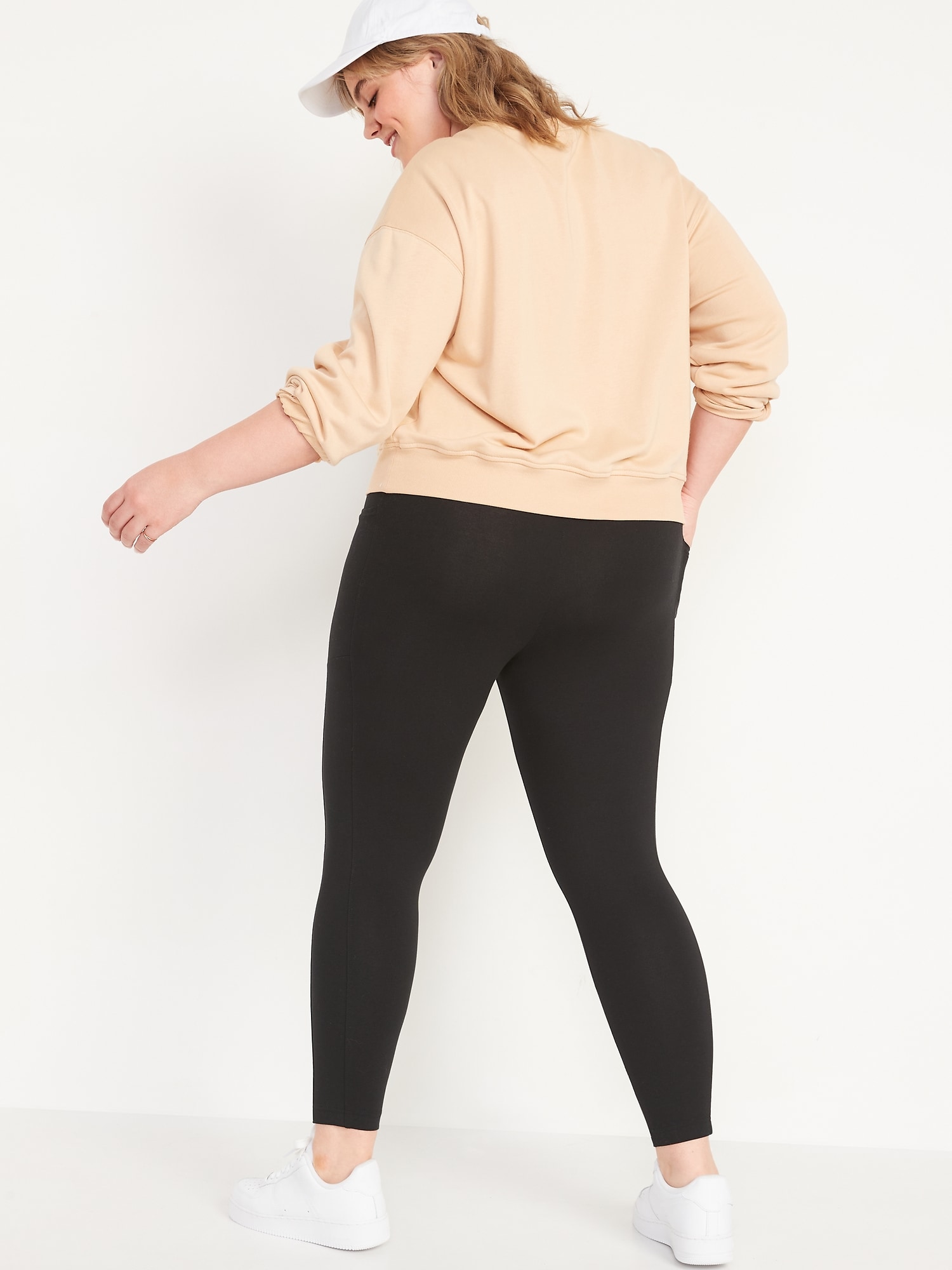 Original Side Pocket Sports Leggings (Small, Black) at  Women's  Clothing store