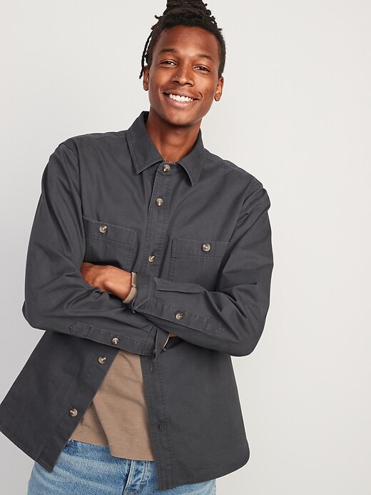 Image number 2 showing, Oversized Cotton-Twill Gender-Neutral Overshirt for Adults