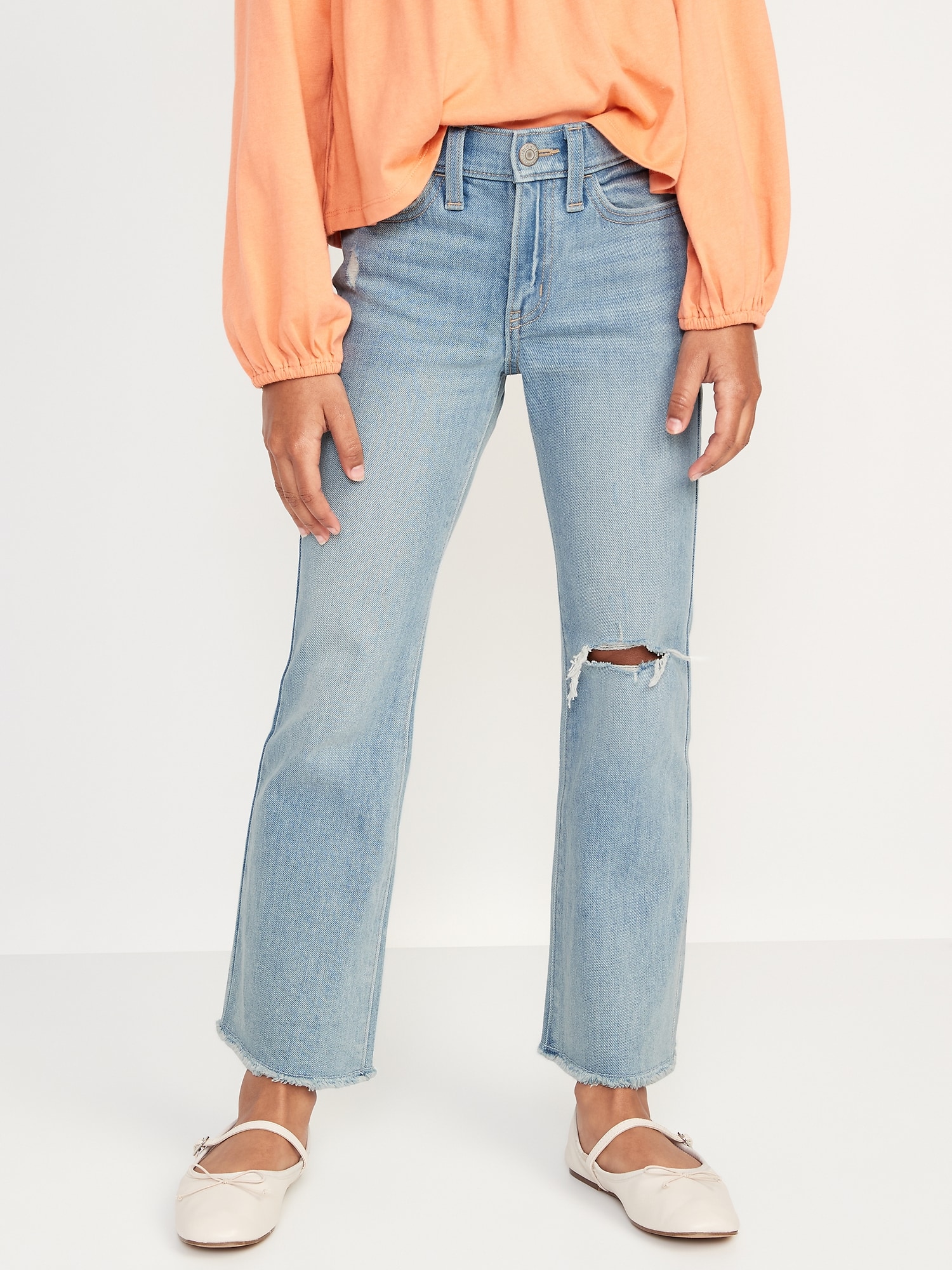 Jeans Pant Ripped Flare Female  High Waist Flare Ripped Jeans