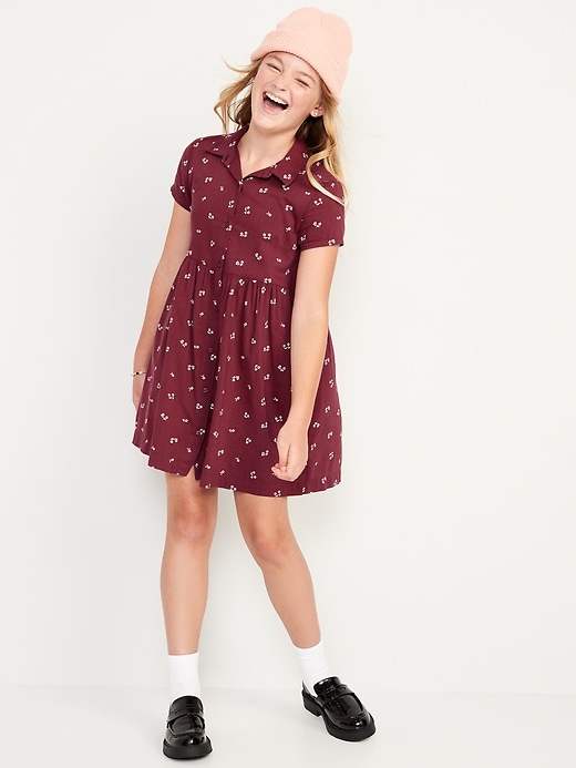 View large product image 1 of 3. Short-Sleeve Floral-Print Swing Dress for Girls
