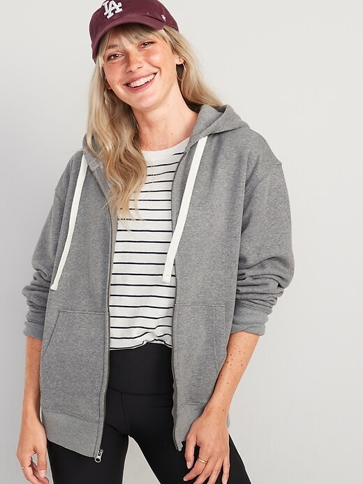 Image number 3 showing, Oversized Gender-Neutral Zip-Front Hoodie for Adults