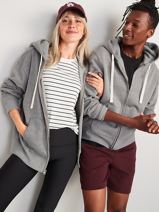Image number 1 showing, Oversized Gender-Neutral Zip-Front Hoodie for Adults
