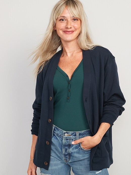 Oversized Gender-Neutral Cardigan Sweatshirt for Adults | Old Navy