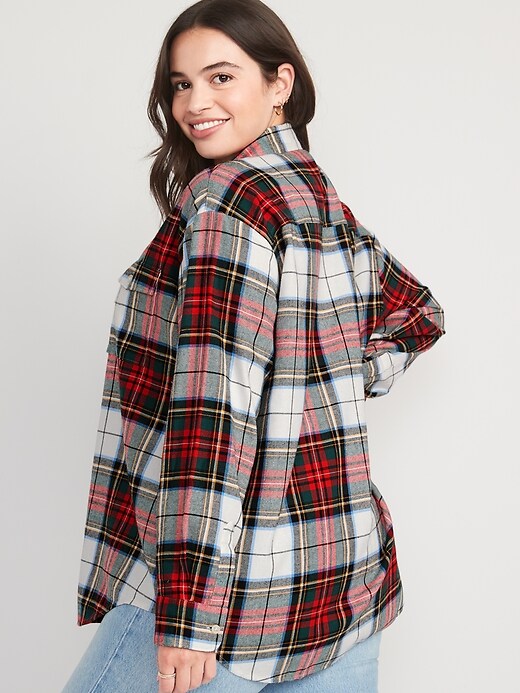 Image number 6 showing, Flannel Boyfriend Tunic Shirt