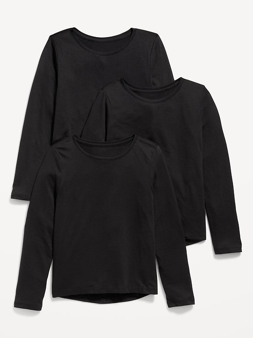 Softest Long-Sleeve Scoop-Neck T-Shirt 3-Pack for Girls