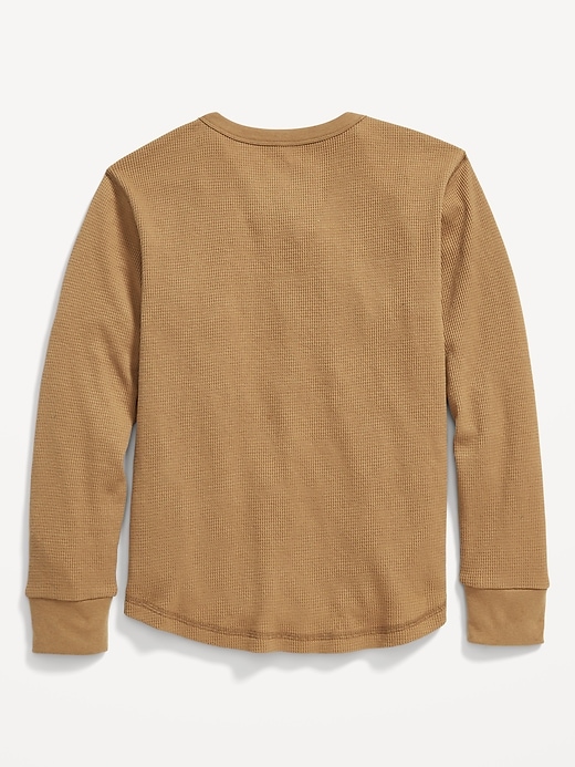 View large product image 2 of 2. Long-Sleeve Thermal-Knit Solid T-Shirt for Boys