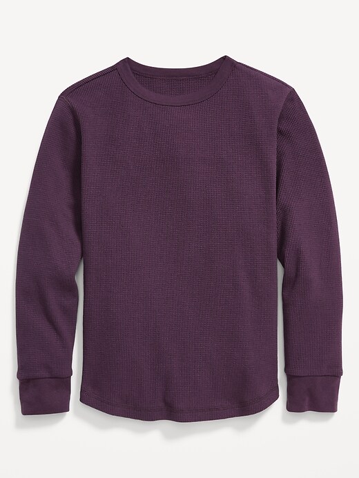 View large product image 1 of 1. Long-Sleeve Thermal-Knit Solid T-Shirt for Boys