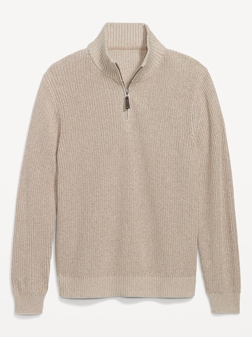 Quarter-Zip Mock-Neck Sweater for Men