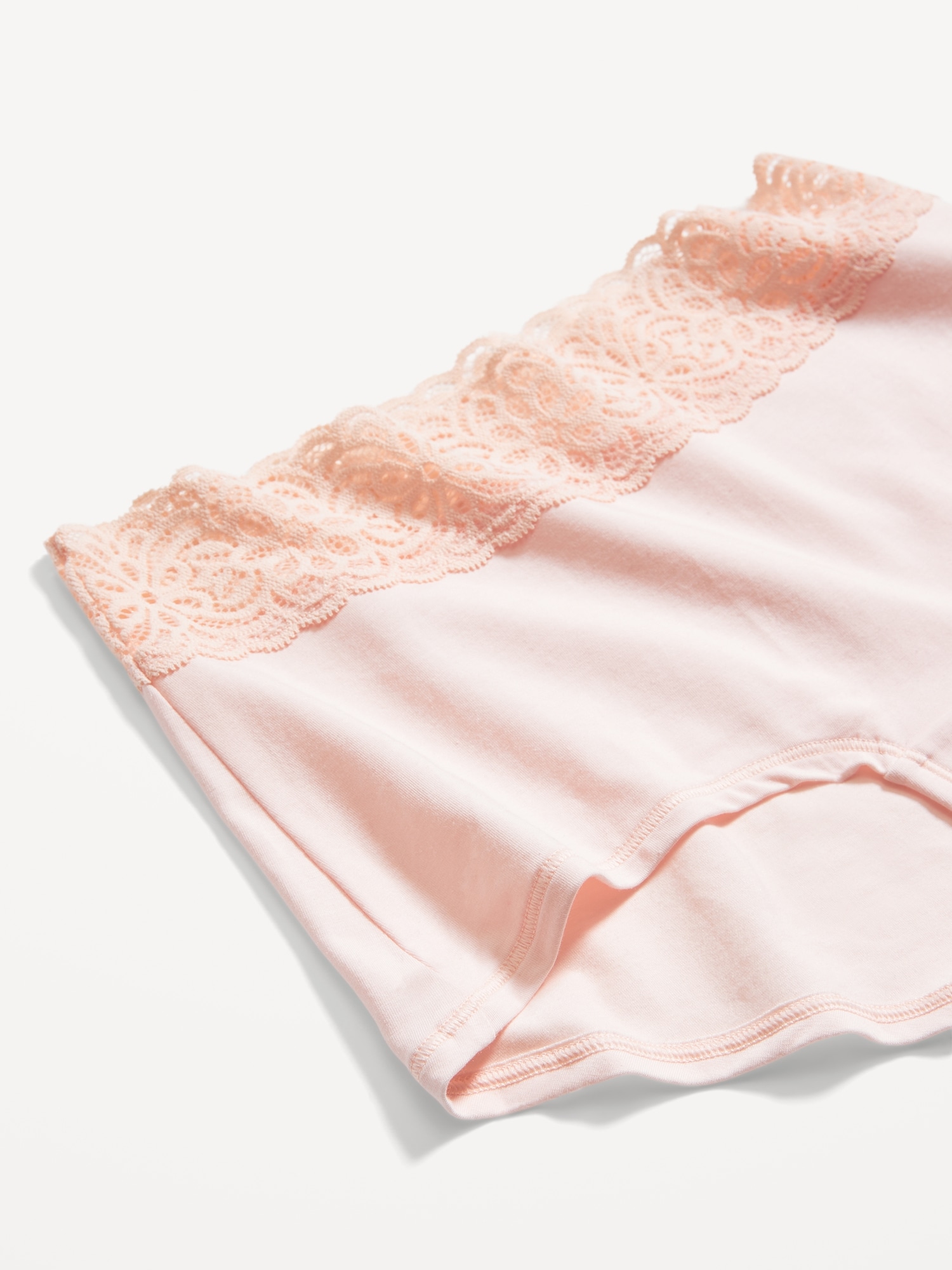 High-Waisted Lace-Trim Boyshort Underwear for Women