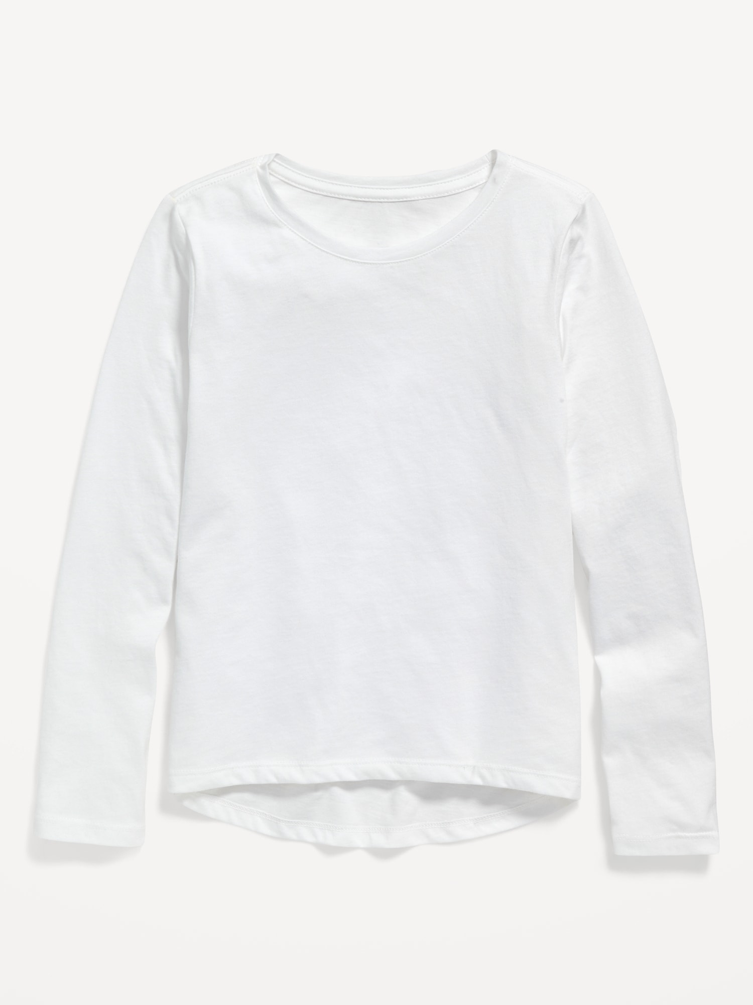 Old Navy Softest Long-Sleeve Scoop-Neck T-Shirt for Girls white. 1