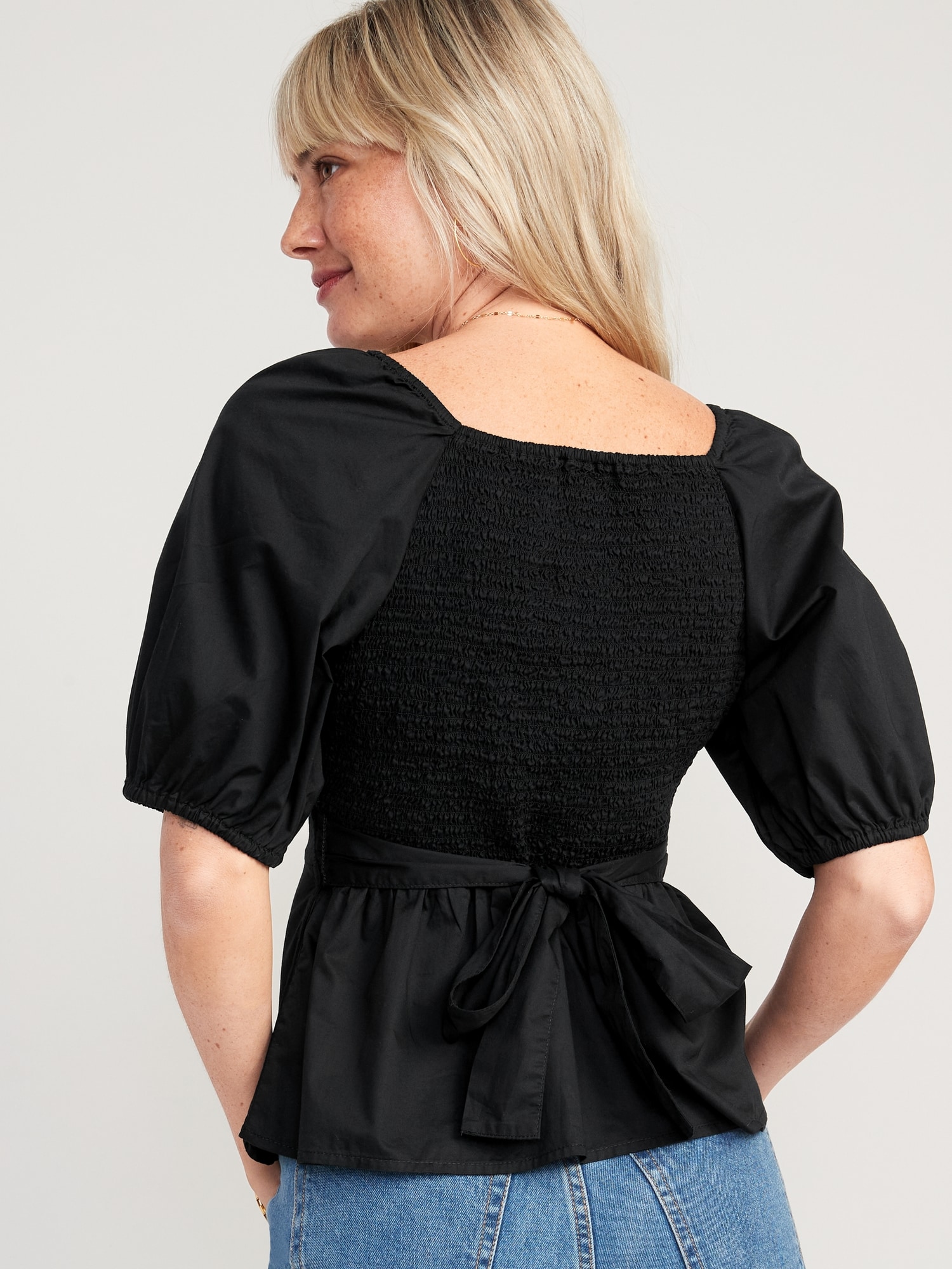 Smocked Top - Black - & Other Stories