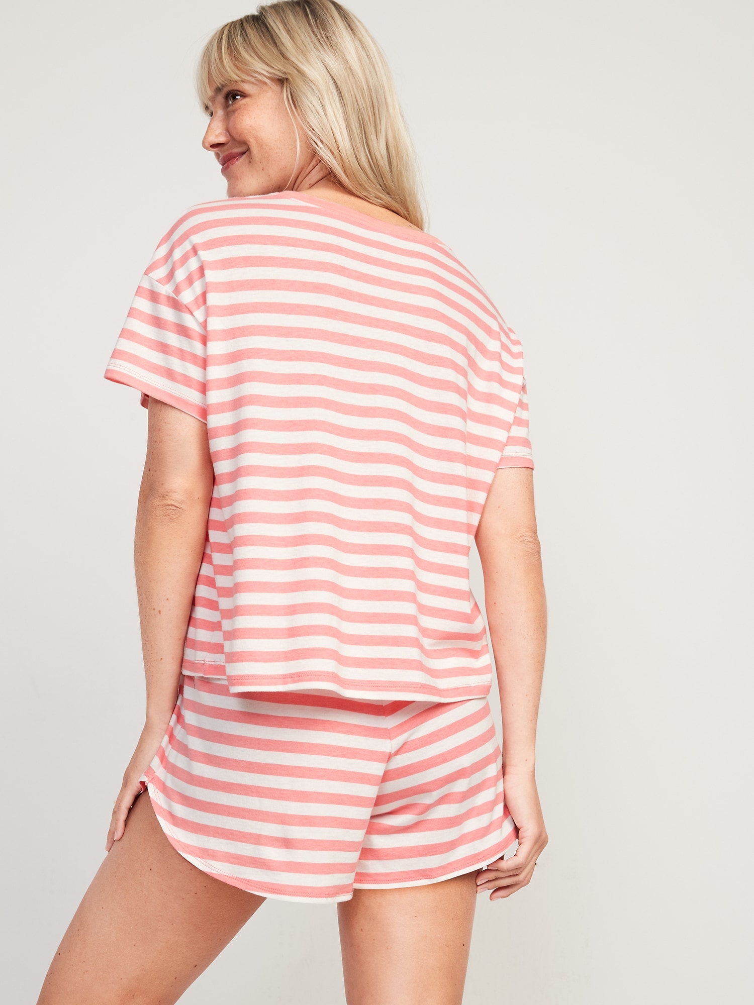 Hamburger Print Pajama Set, Short Sleeve Crew Neck Top & Elastic Waistband  Pants, Women's Sleepwear & Loungewear