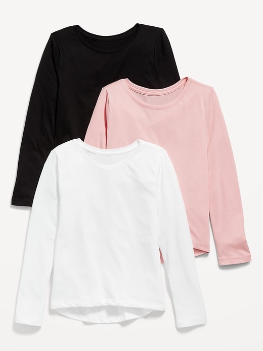 View large product image 1 of 2. Softest Long-Sleeve Scoop-Neck T-Shirt 3-Pack for Girls