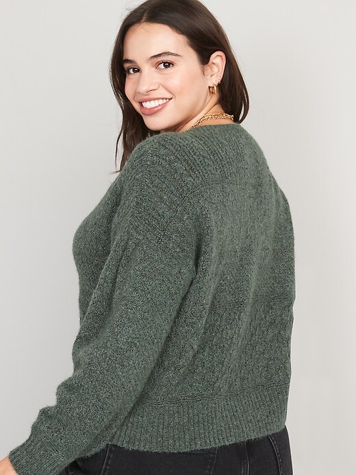 Image number 6 showing, Cozy Plush-Yarn Textured-Knit Sweater for Women