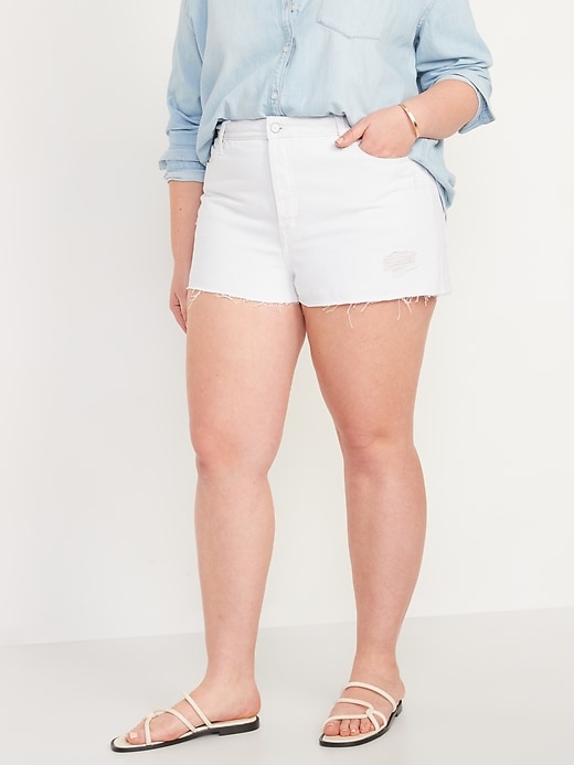Image number 7 showing, High-Waisted Button-Fly OG Straight Non-Stretch Cut-Off Jean Shorts -- 1.5-inch inseam