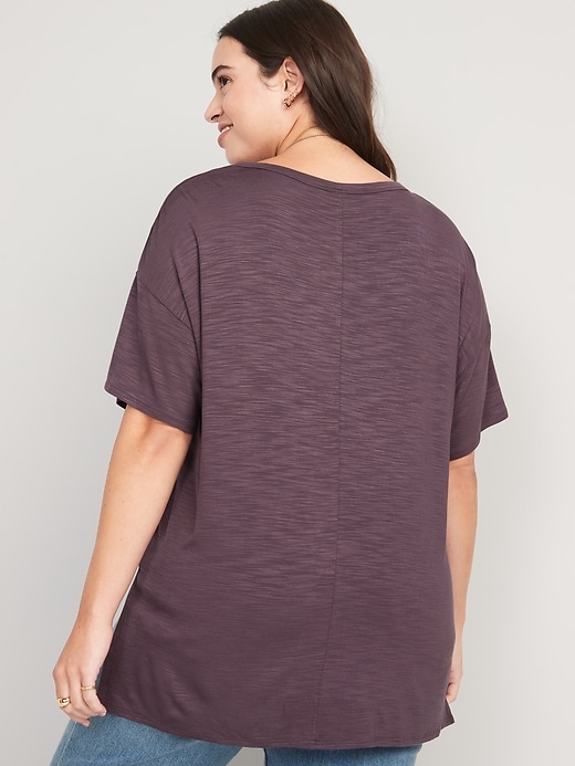 Image number 6 showing, Oversized Luxe Slub-Knit Tunic T-Shirt for Women