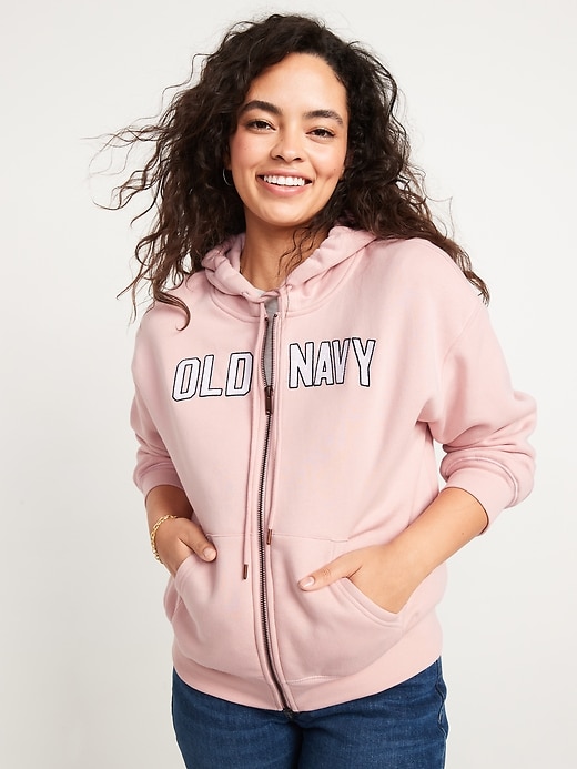 Old Navy - Logo-Embroidered Full-Zip French-Terry Hoodie for Women